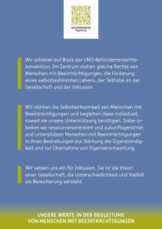 Unsere Werte in der Begleitung von Menschen mit Beeinträchtigungen